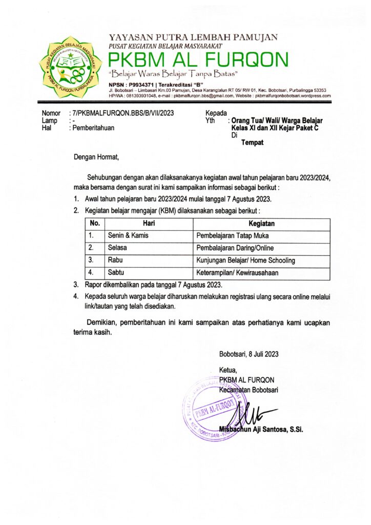 Surat Edaran Paket C